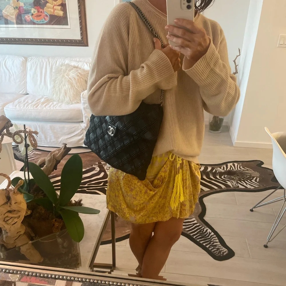 Chanel Bag  Large Walk of Fame  Black Silver clutch or chain Fits LAPTOP - Picture 5 of 16